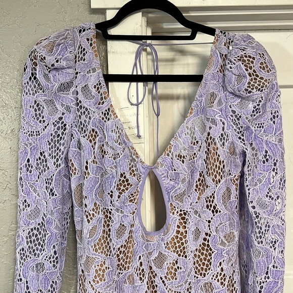 FOR LOVE & LEMONS ROSEMARY PUFF SLEEVE LACE MINI DRESS SMALL - Picture 3 of 16